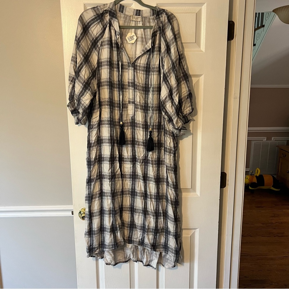 Pinkblush Black and White Plaid Maxi Dress